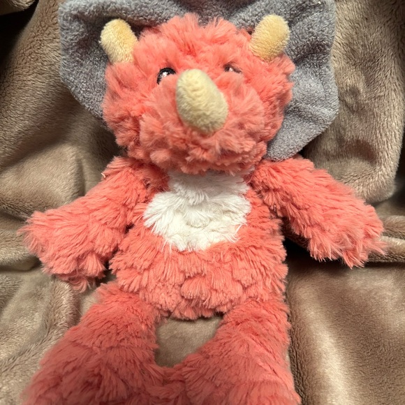 MARY Meyer Pebblesaurus Lovey Blue Triceratops Dinosaur Plush Security Blanket - Picture 1 of 2